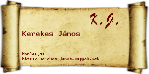 Kerekes János névjegykártya